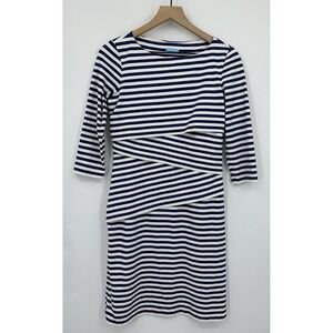 J Mclaughlin Dress Womens Small Blue White Resort Coastal Preppy Layers